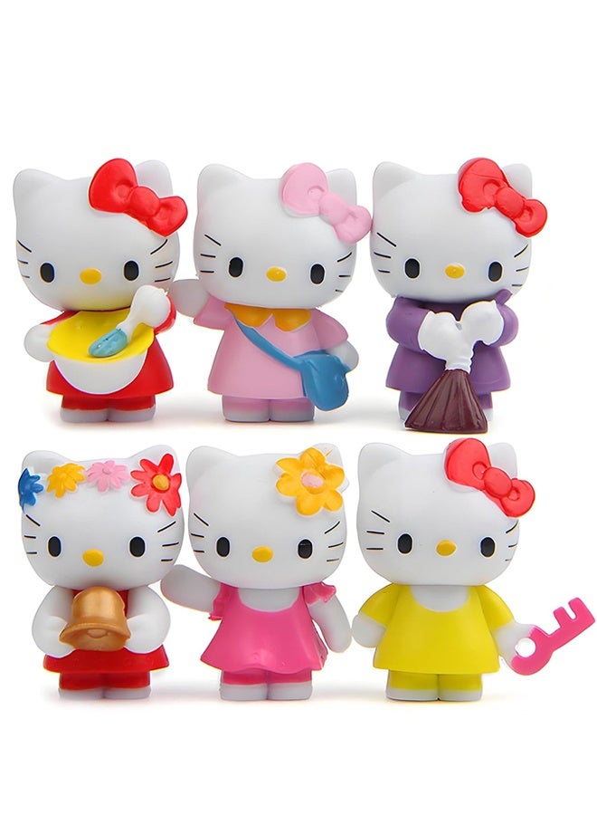 هالو كيتي شخصيات الرسوم المتحركة Kawaii زينة الكعكة للفتيات عيد ميلاد سعيد كعكة القبعات العالية الكرتون موضوع زينة الحفلات - Image 1